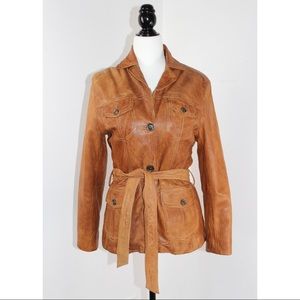 NEW Bod & Christensen Leather Jacket with Belt